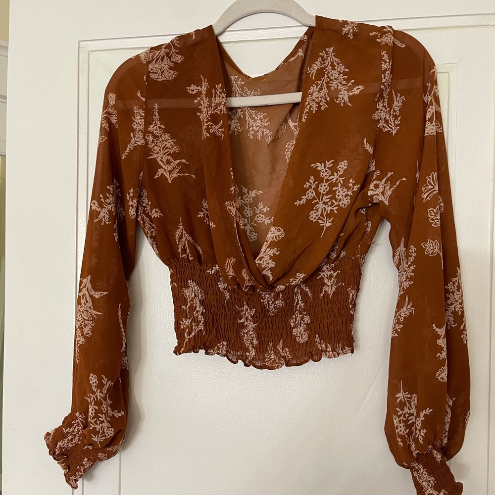Brown crop top